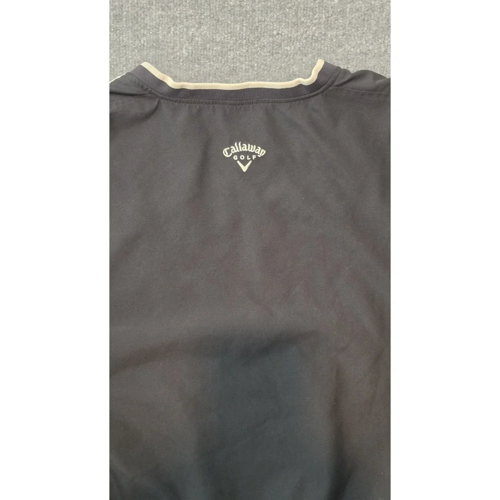 Callaway Golf Mens XL‎ Black V Neck Wind Pullover Sweater Jacket EUC